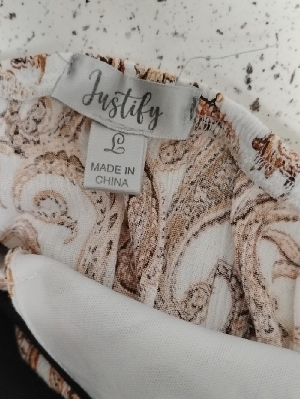 Justify Cream and Brown Paisley Spaghetti-Strap Mini Dress - Picture 2 of 8